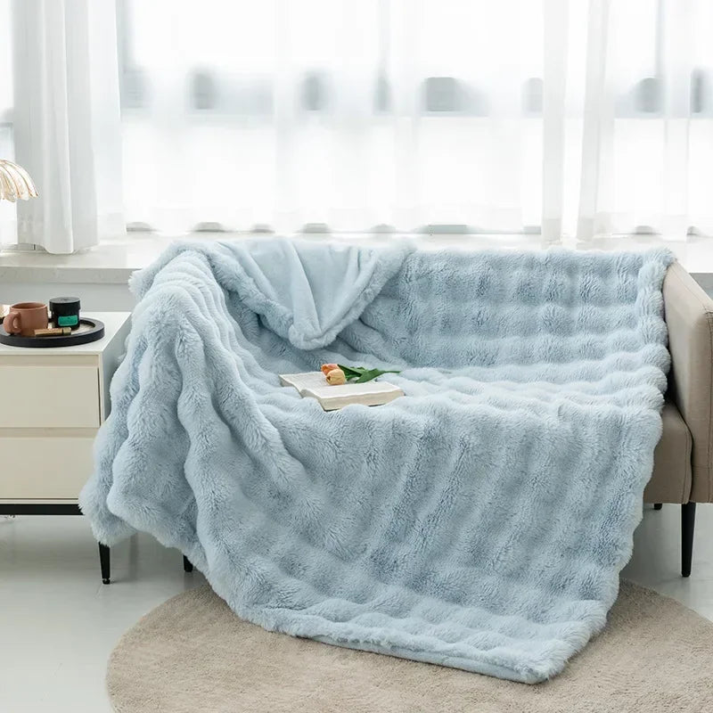 Imitation Rabbit Fur Plush Blanket