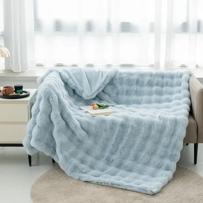 Imitation Rabbit Fur Plush Blanket