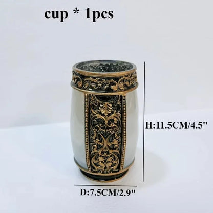 Resin Bathroom Vanity Accessories Set