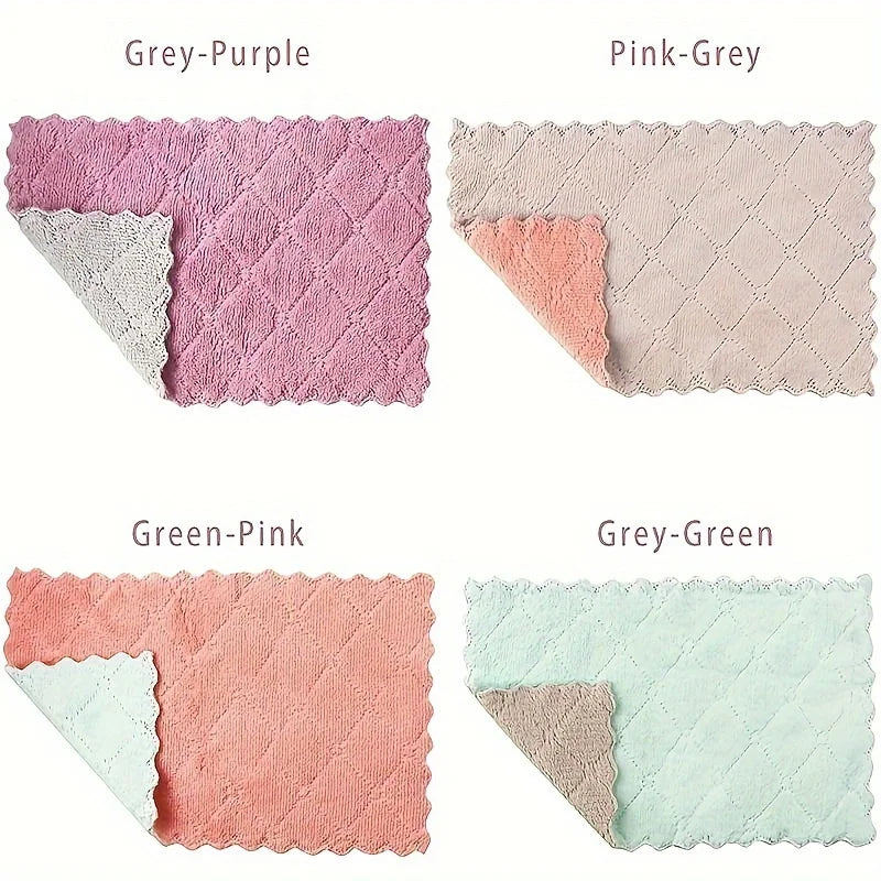 10pcs Microfiber Double-Sided Kitchen Cleaning Towels