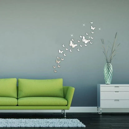 3D Mirror Acrylic Butterfly Wall Stickers
