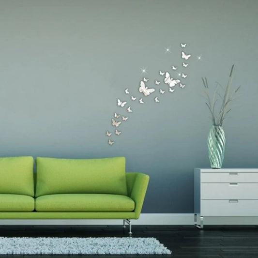 3D Mirror Acrylic Butterfly Wall Stickers