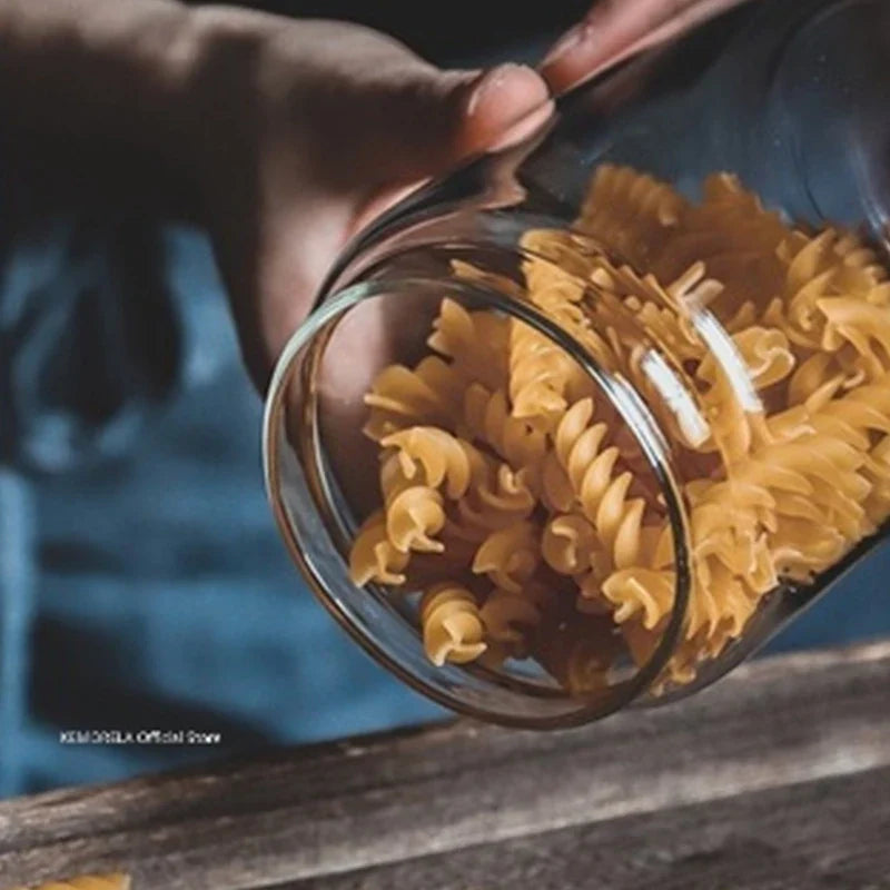 Wood Lid Glass Airtight Canister