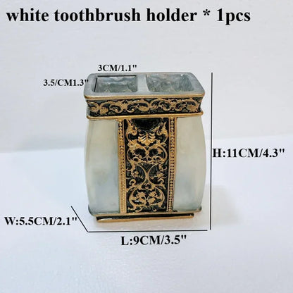 Resin Bathroom Vanity Accessories Set