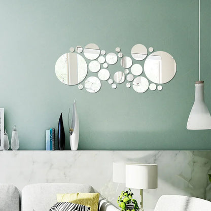 26pcs Round Acrylic Mirror Stickers
