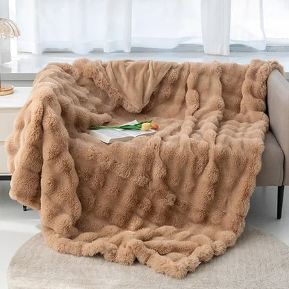 Imitation Rabbit Fur Plush Blanket
