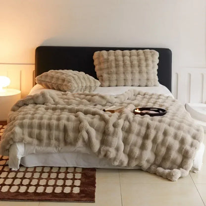 Imitation Rabbit Fur Plush Blanket