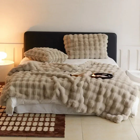 Imitation Rabbit Fur Plush Blanket