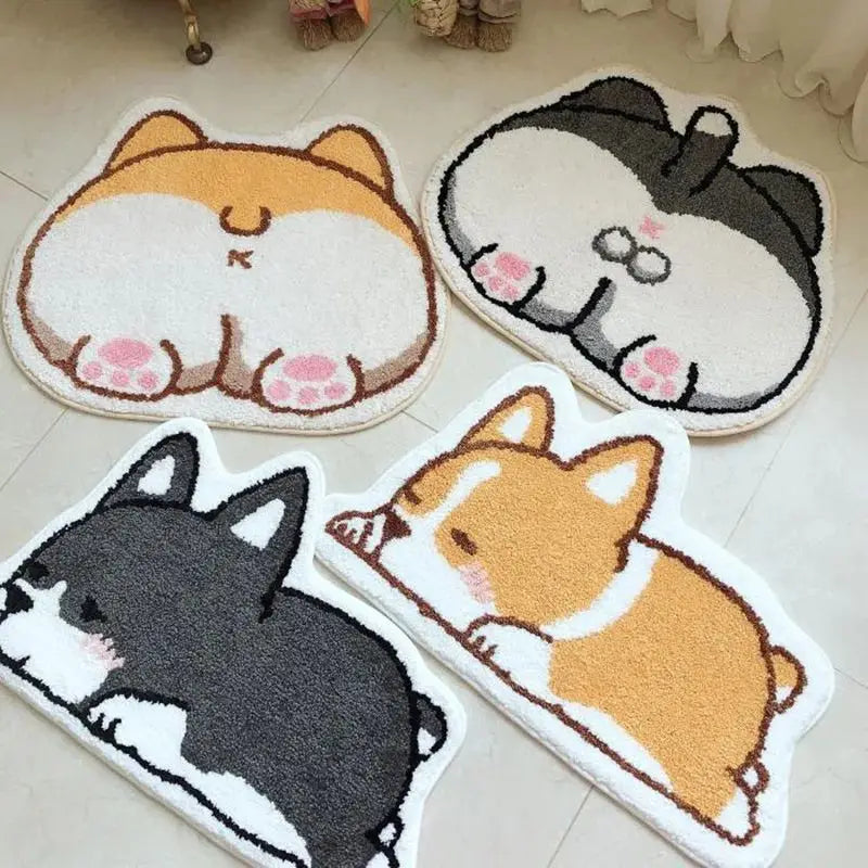 Cartoon Corgi Bathroom Floor Mat