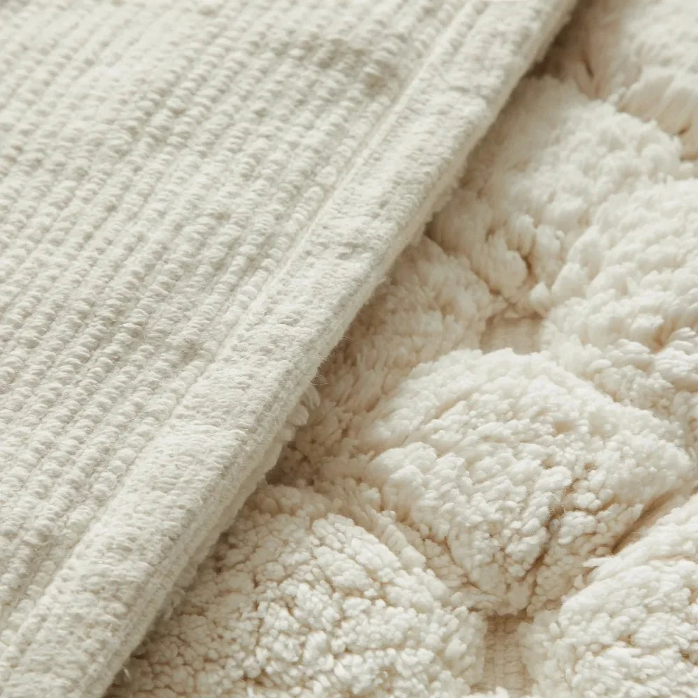 Ivory Cotton Bath Rug Set
