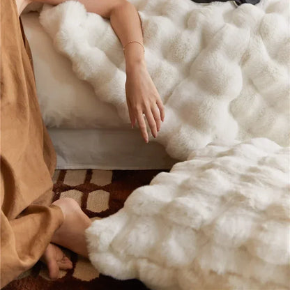 Imitation Rabbit Fur Plush Blanket