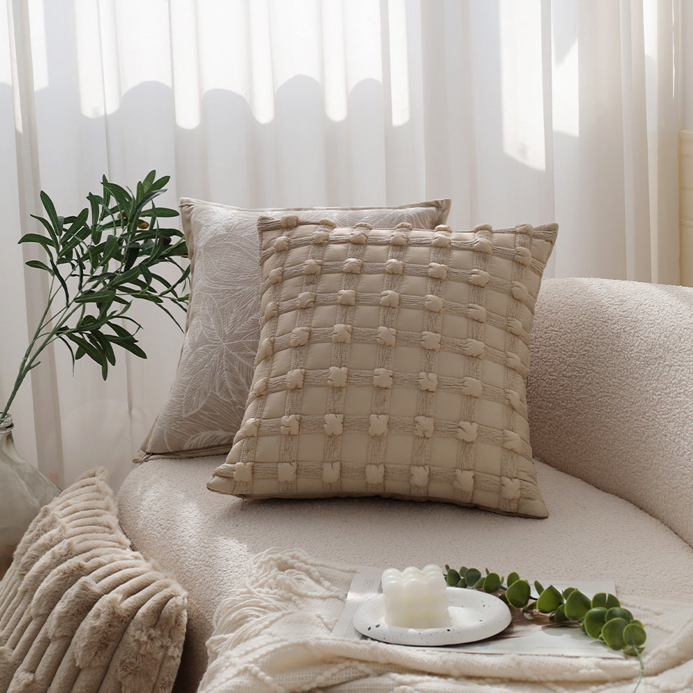 Sage Green & Ivory Plush Throw Pillow Set
