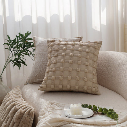 Sage Green & Ivory Plush Throw Pillow Set