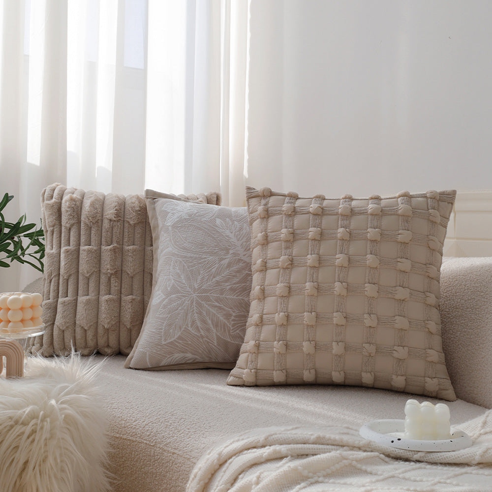 Sage Green & Ivory Plush Throw Pillow Set