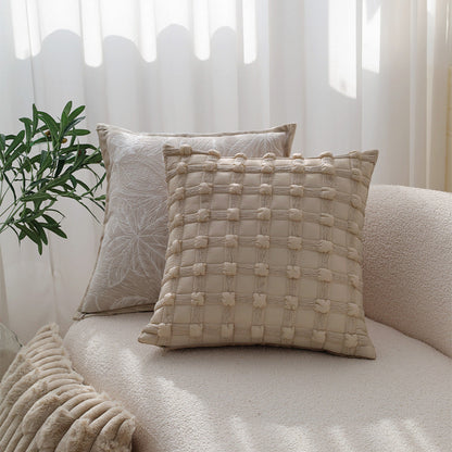 Sage Green & Ivory Plush Throw Pillow Set