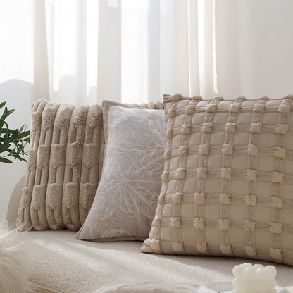 Sage Green & Ivory Plush Throw Pillow Set