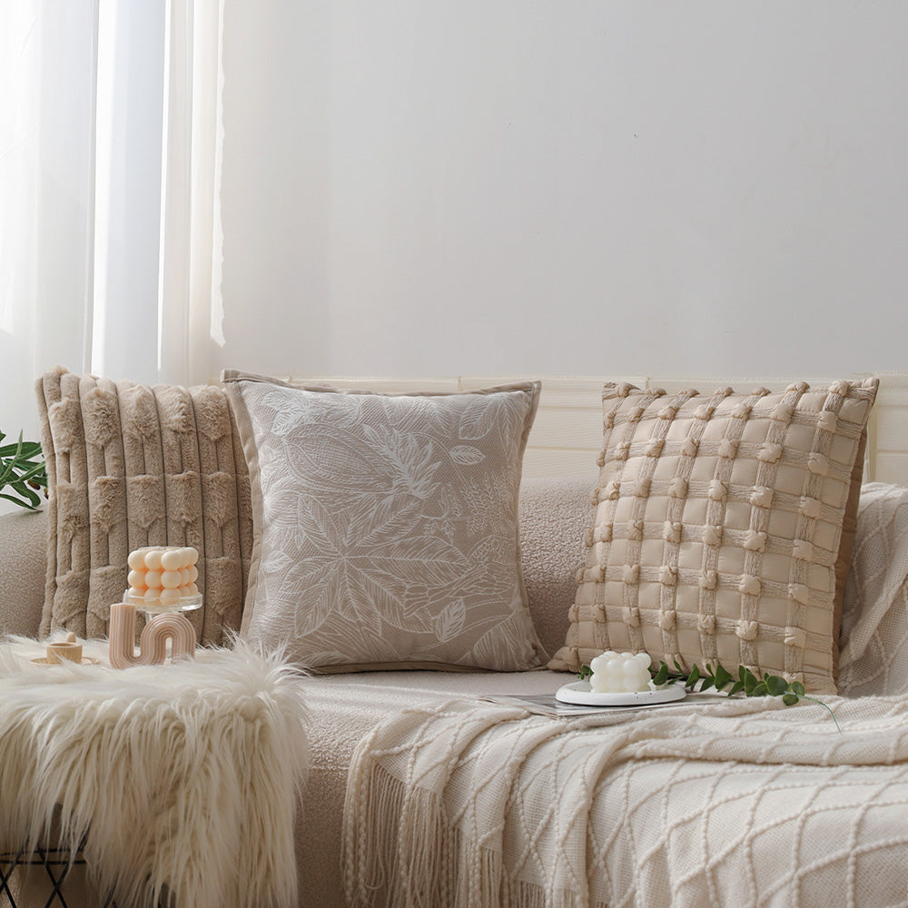 Sage Green & Ivory Plush Throw Pillow Set