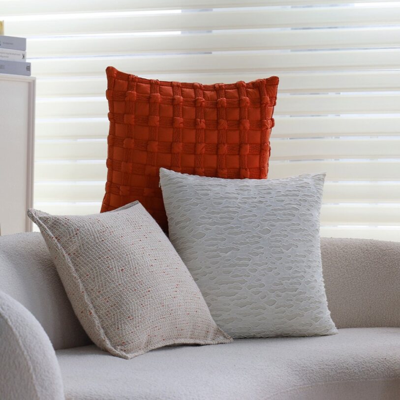 Sage Green & Ivory Plush Throw Pillow Set
