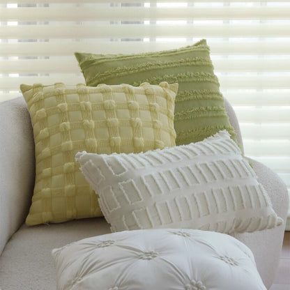 Sage Green & Ivory Plush Throw Pillow Set