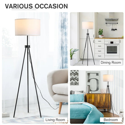 Tripod Floor Lamp with Fabric Shade
