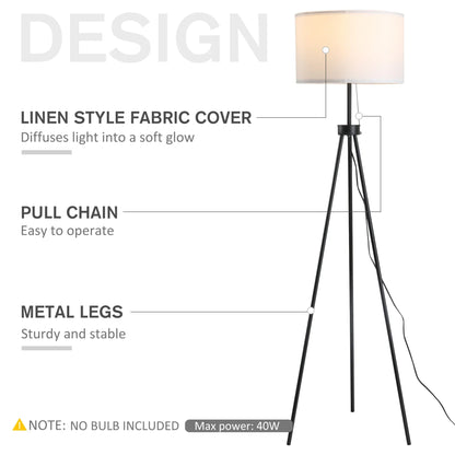 Tripod Floor Lamp with Fabric Shade