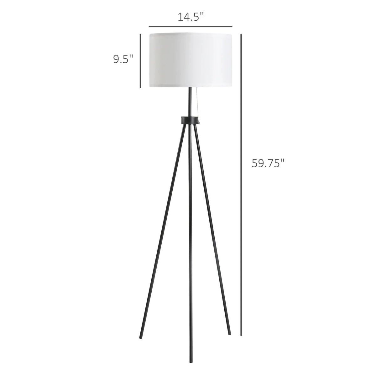 Tripod Floor Lamp with Fabric Shade