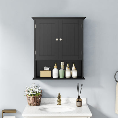 Wall Mount Bathroom Cabinet with Doors & Shelves