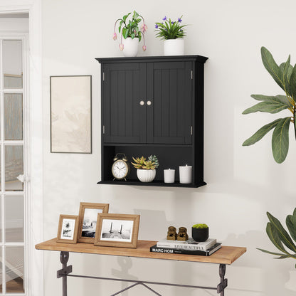 Wall Mount Bathroom Cabinet with Doors & Shelves