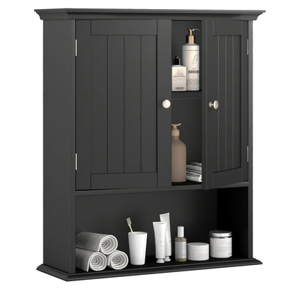 Wall Mount Bathroom Cabinet with Doors & Shelves