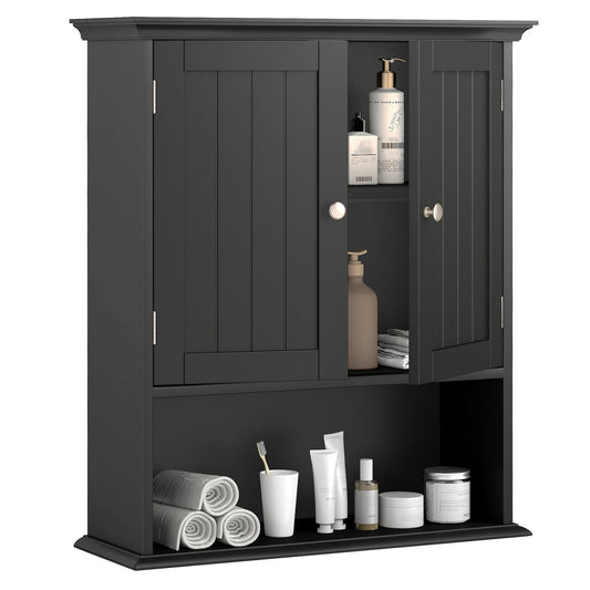 Wall Mount Bathroom Cabinet with Doors & Shelves