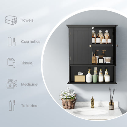 Wall Mount Bathroom Cabinet with Doors & Shelves