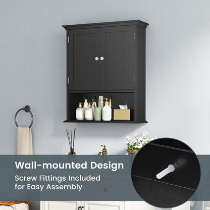 Wall Mount Bathroom Cabinet with Doors & Shelves
