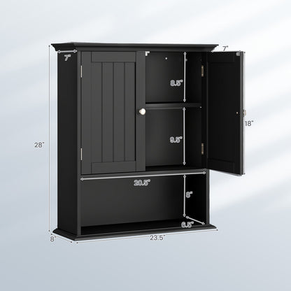 Wall Mount Bathroom Cabinet with Doors & Shelves