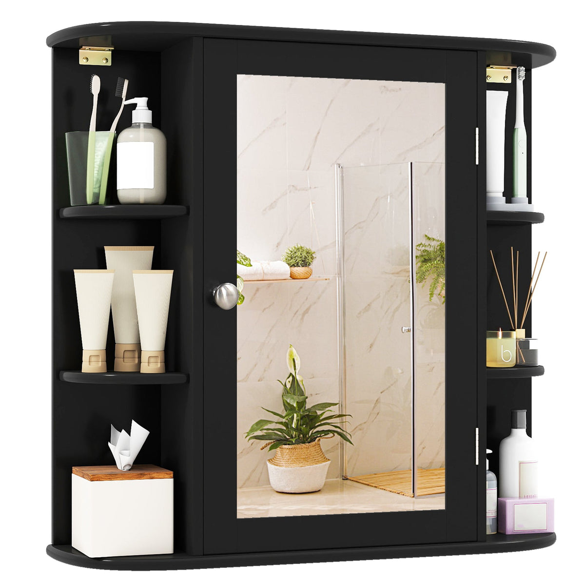 Bathroom Mirror Cabinet with Storage Shelves
