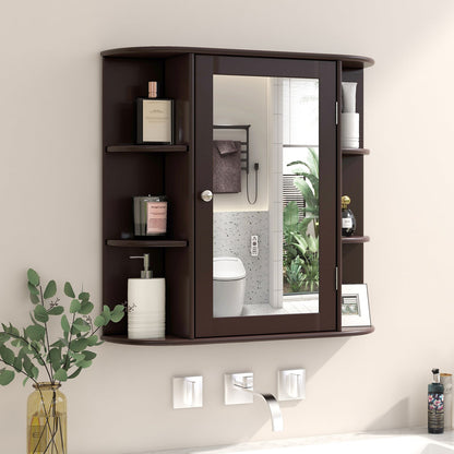 Bathroom Mirror Cabinet with Storage Shelves