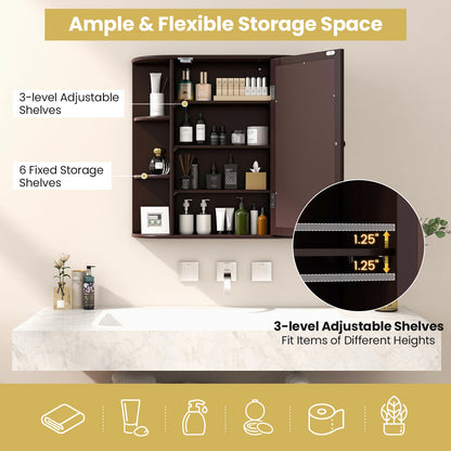 Bathroom Mirror Cabinet with Storage Shelves