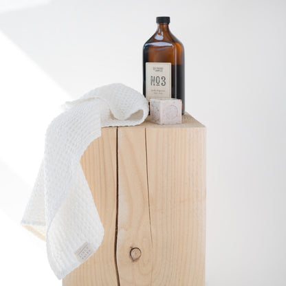 Linen Tales White Linen Cotton Waffle Towel