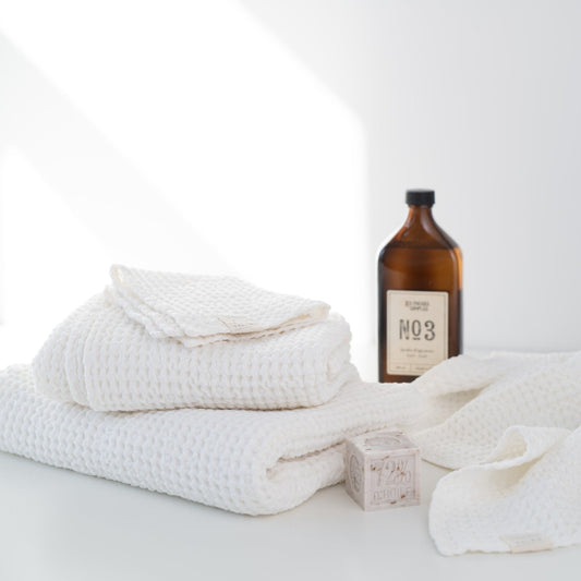 Linen Tales White Linen Cotton Waffle Towel