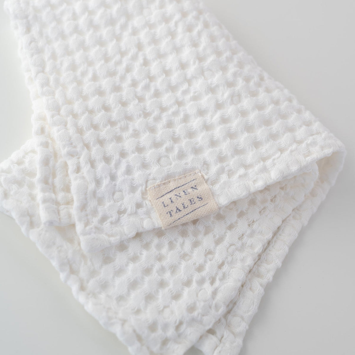 Linen Tales White Linen Cotton Waffle Towel