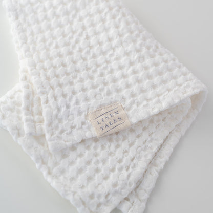 Linen Tales White Linen Cotton Waffle Towel