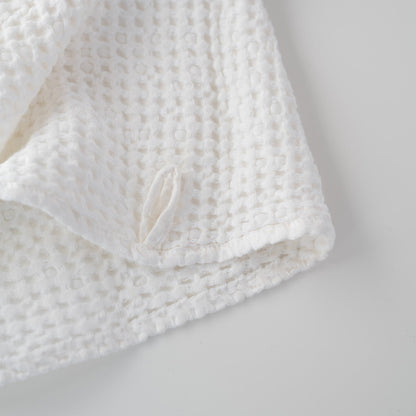 Linen Tales White Linen Cotton Waffle Towel