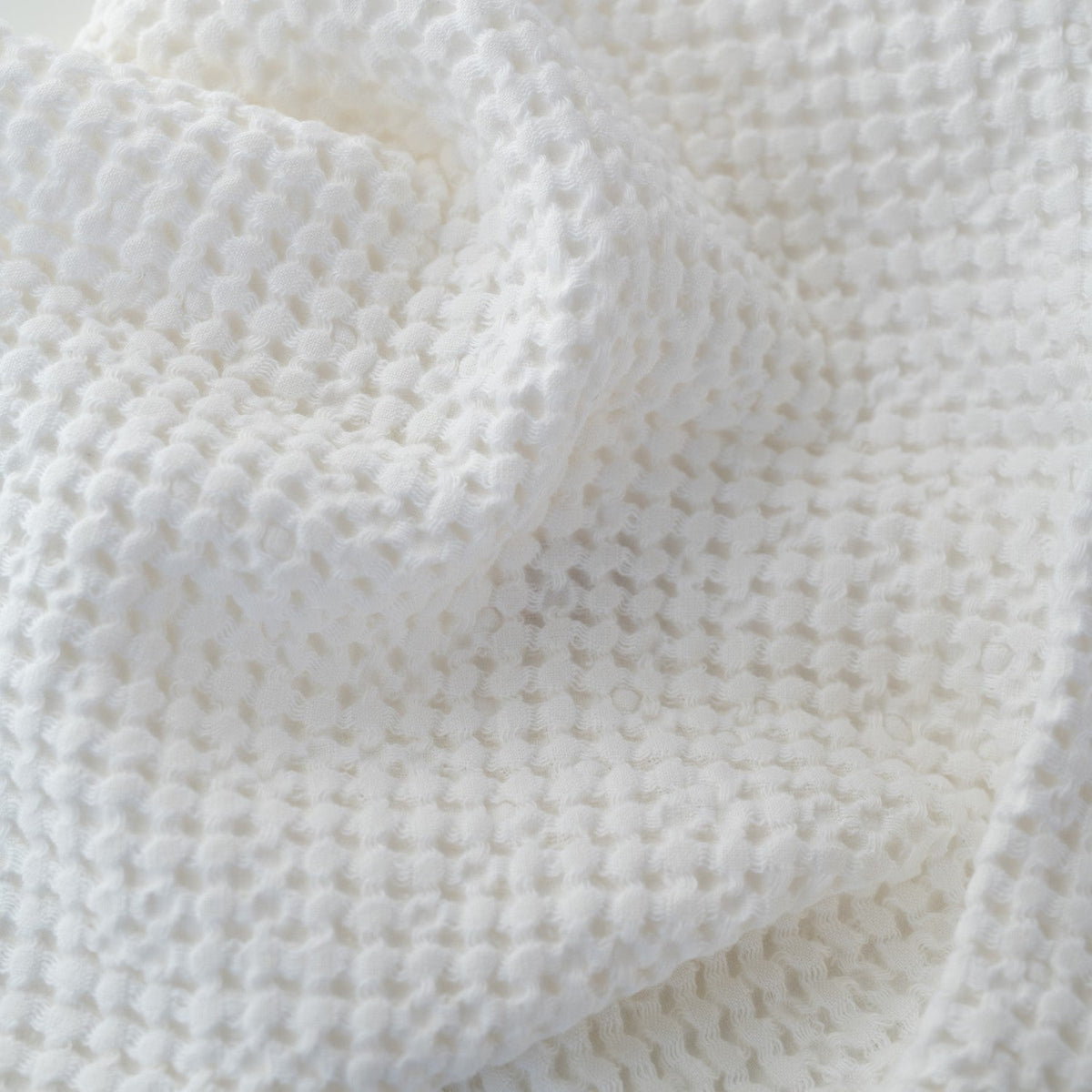 Linen Tales White Linen Cotton Waffle Towel