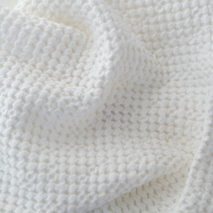 Linen Tales White Linen Cotton Waffle Towel