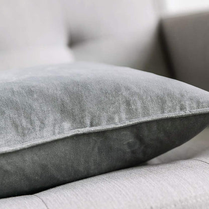 Fancy & Stacy Dark Grey Velvet Throw Pillow