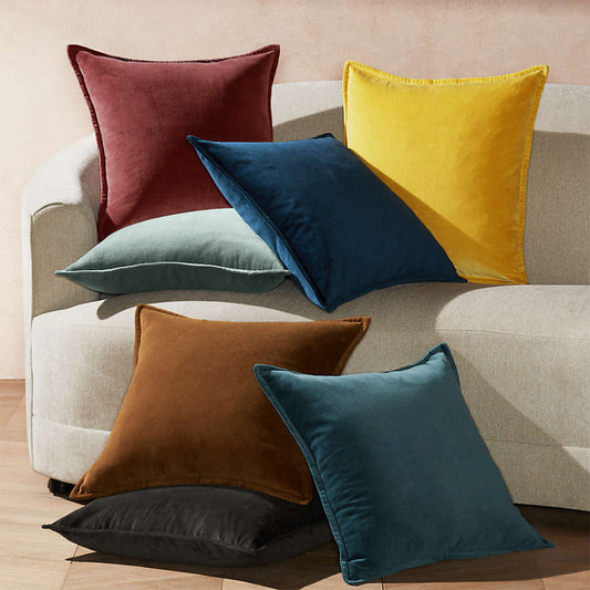 Fancy & Stacy Dark Grey Velvet Throw Pillow
