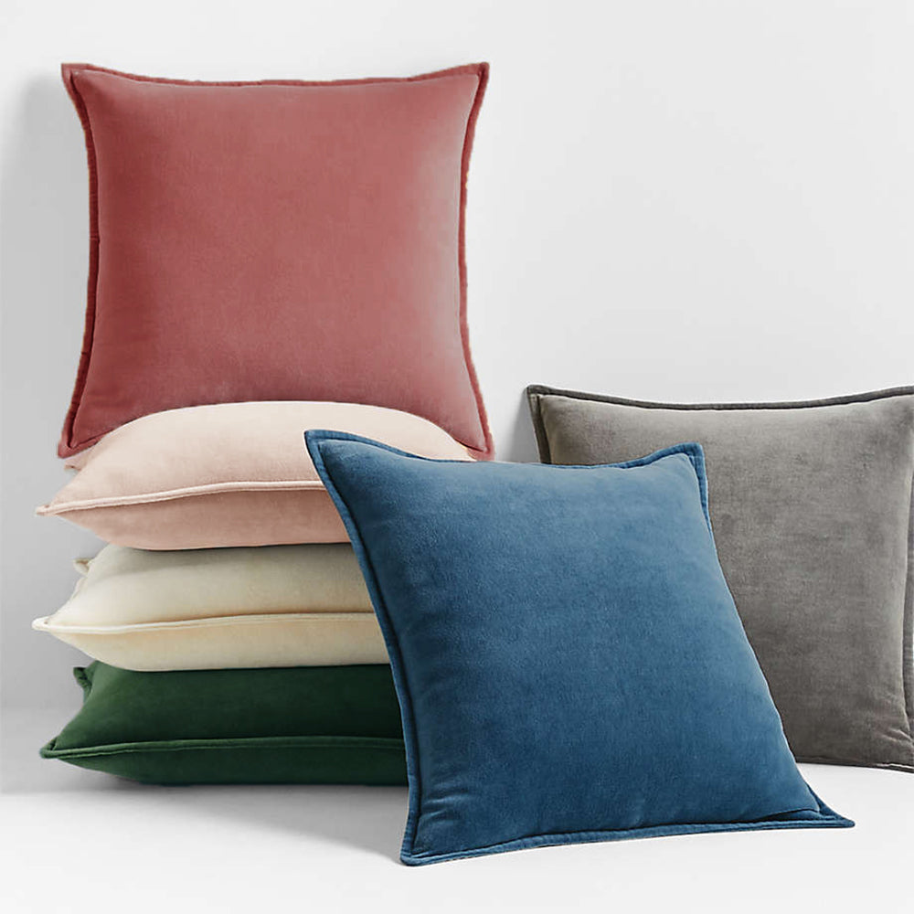 Fancy & Stacy Dark Grey Velvet Throw Pillow