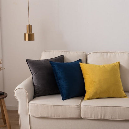 Fancy & Stacy Dark Grey Velvet Throw Pillow