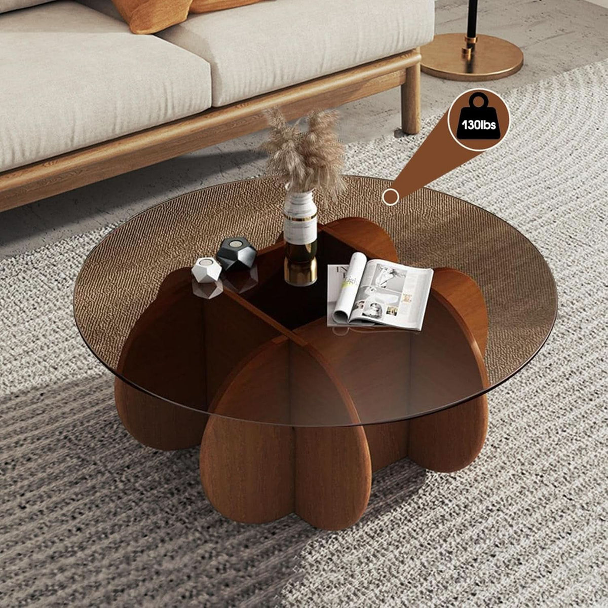 Contemporary Circular Glass Coffee Table