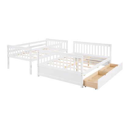 Bunk Bed With Ladders & 2 Storage Drawers