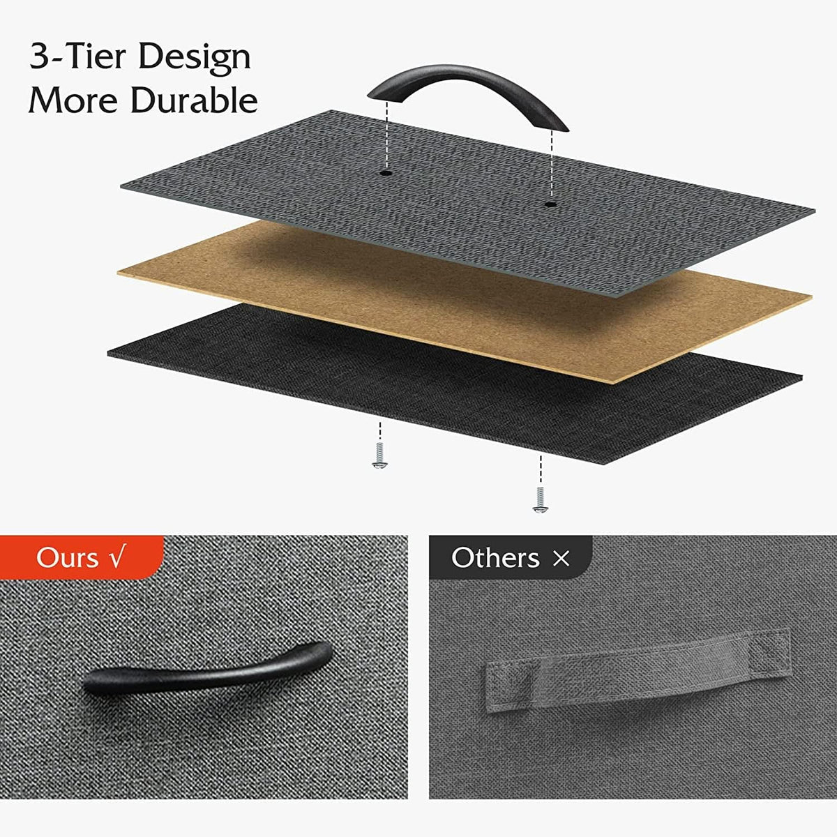 5 Drawer Fabric Dresser Organizer